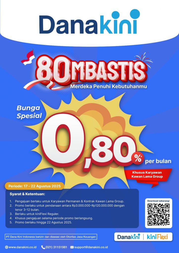 Promo kiniFlexi 80MBASTIS, pendanaan bunga ringan hanya 0,80%